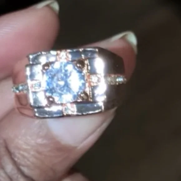 3CT Round Cut Lab Created Diamond Men's Ring 14K Rose Gold Plated